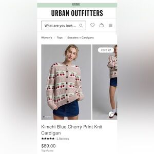 Kimchi Blue Cream Geometric Cardigan Sweater